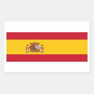 Rectangle sticker with Flag of Spain