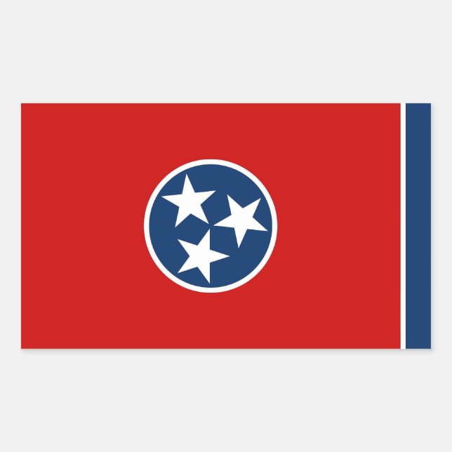 Rectangle sticker with Flag of Tennessee (Front)