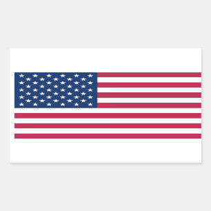 Rectangle sticker with Flag of U.S.A.