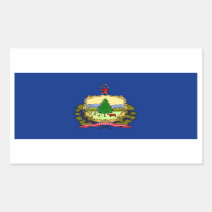 Rectangle sticker with Flag of Vermont