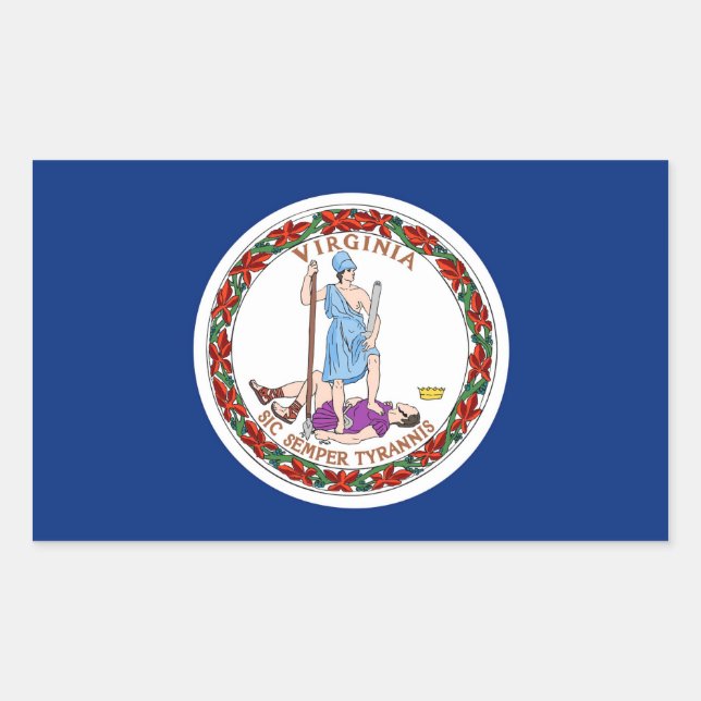 Rectangle sticker with Flag of Virginia (Front)