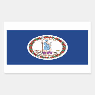 Rectangle sticker with Flag of Virginia