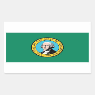 Rectangle sticker with Flag of Washington State