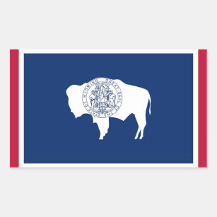 Rectangle sticker with Flag of Wyoming