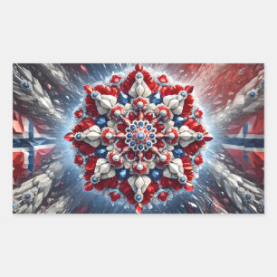 Rectangle sticker with Norwegian Colours