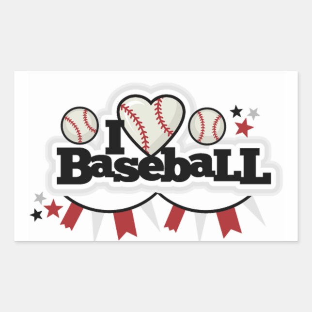 Rectangle Stickers/I Love Baseball Rectangular Sticker (Front)