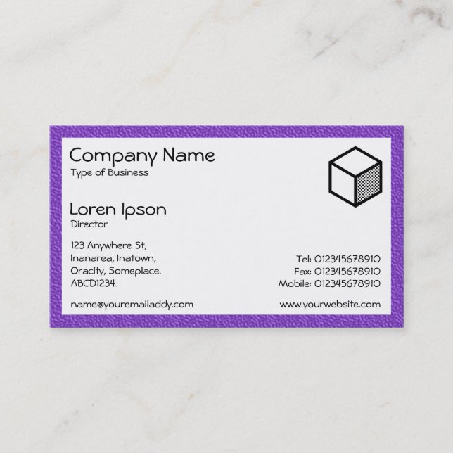 Rectangle - Violet Plastic Business Card (Front)