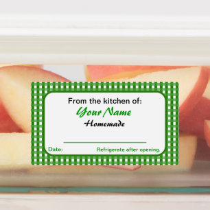 Rectangle Your Name Homemade Canning Labels Green