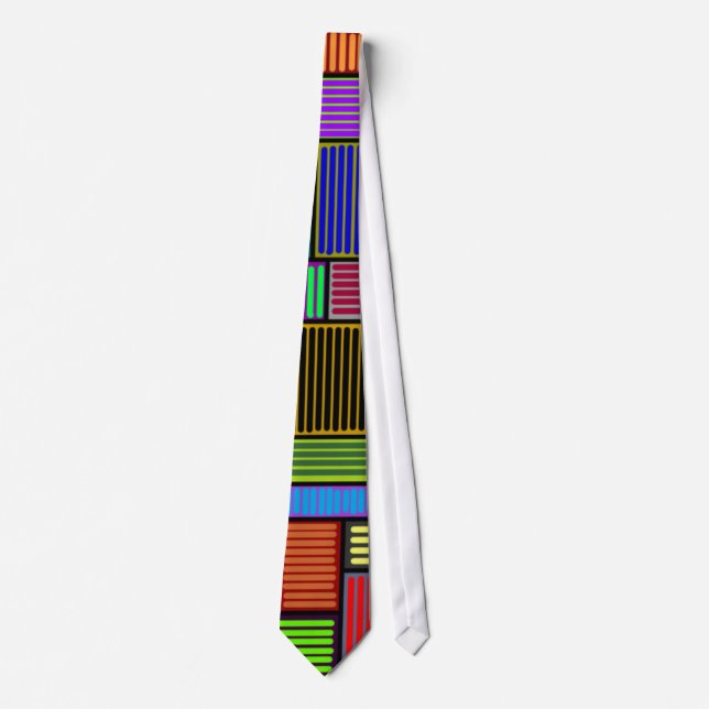 Rectangles and Lines Colourful Tie (Front)