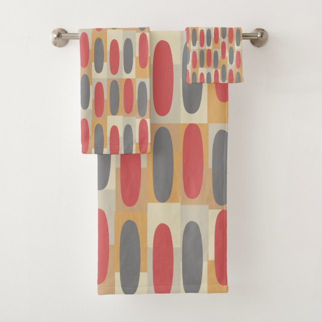 Rectangles and Ovals Bath Towel Set (Insitu)