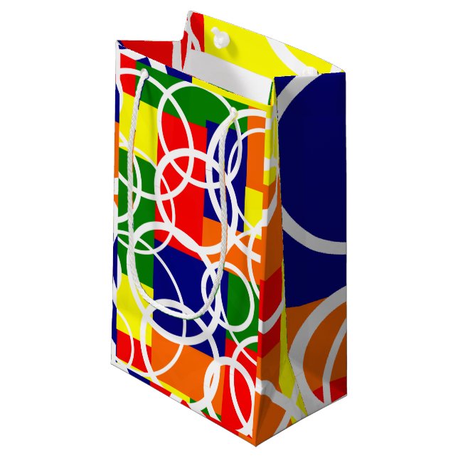Rectangles and Rings Small Gift Bag (Front Angled)