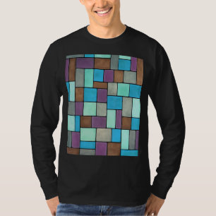 Rectangles And Squares Contemporary Black Outline  T-Shirt