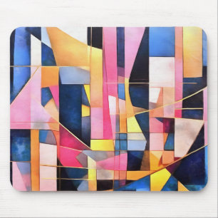 Rectangles and Triangles Geometric Abstract Mouse Pad