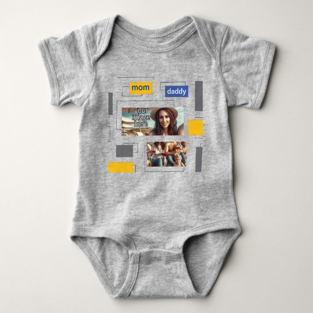 Rectangles Baby Bodysuit (Front)