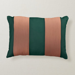 Rectangles Copper Green AI art Decorative Cushion