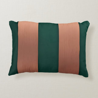Rectangles Copper Green AI art  Decorative Cushion