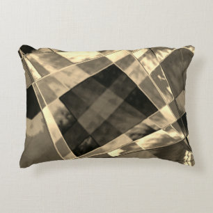 Rectangles inclined in tones timber or beige? decorative cushion