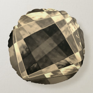 Rectangles inclined in tones timber or beige? round cushion