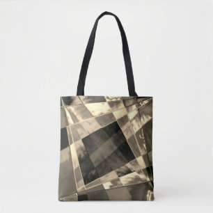 Rectangles inclined in wood or beige tones. tote bag