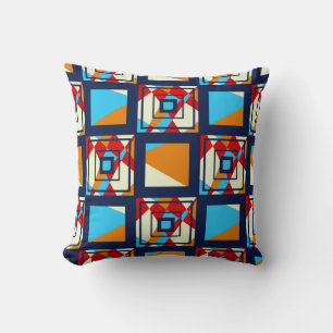 Rectangles of colourful pieces. Trendy seamless pa Cushion