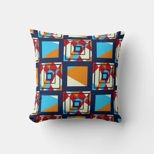 Rectangles of colourful pieces. Trendy seamless pa Cushion (Front)