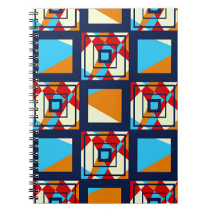 Rectangles of colourful pieces. Trendy seamless pa Notebook