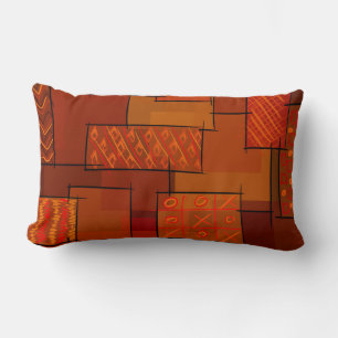 Rectangles, patchwork pattern, doodle. Scrap quilt Lumbar Cushion