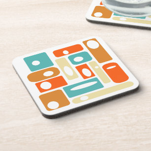 Rectangles Pattern Atomic Era Mid Century Modern Coaster