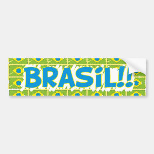 Rectangular adhesive “Brazil in the cup " Bumper Sticker