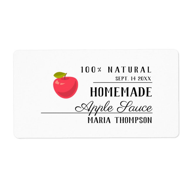 Rectangular Applesauce Modern Typography Label (Front)
