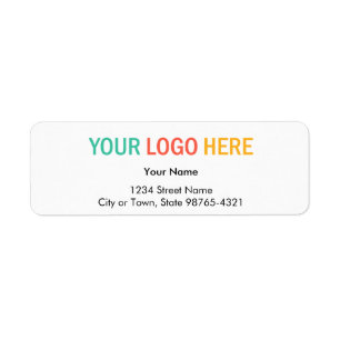 Rectangular company business logo return address label