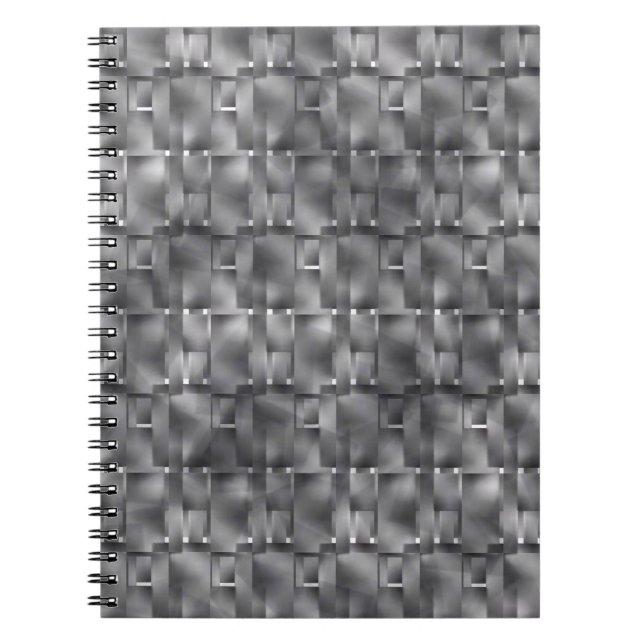 Rectangular forms of grey colour and dark spots notebook (Front)