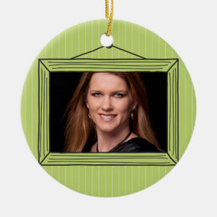 Rectangular handdrawn picture frame ceramic tree decoration
