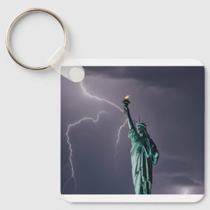 Rectangular keychain Statue of Liberty design
