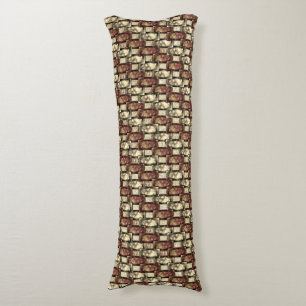 Rectangular pieces carved spotted, golden brown body cushion