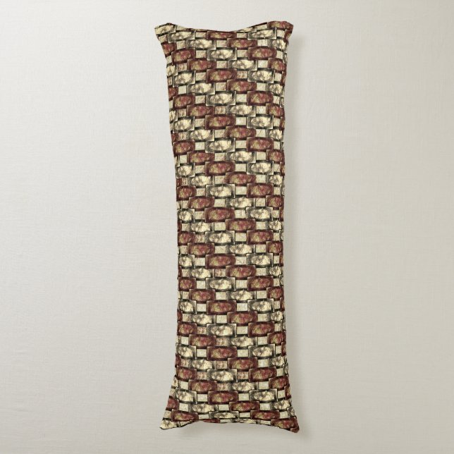 Rectangular pieces carved spotted, golden brown body cushion (Front Vertical)