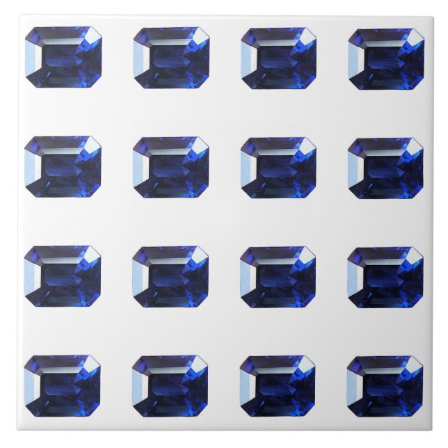Rectangular Sapphire Blue Ceramic Tile (Front)