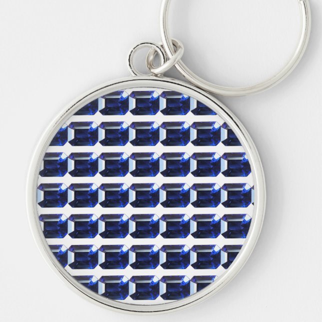 Rectangular Sapphire Blue Key Ring (Front)