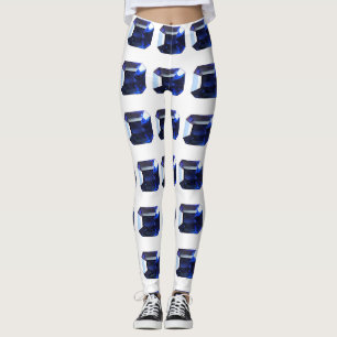 Rectangular Sapphire Blue Leggings