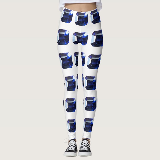 Rectangular Sapphire Blue Leggings (Front)