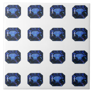 Rectangular Sapphire Blue Pattern Ceramic Tile