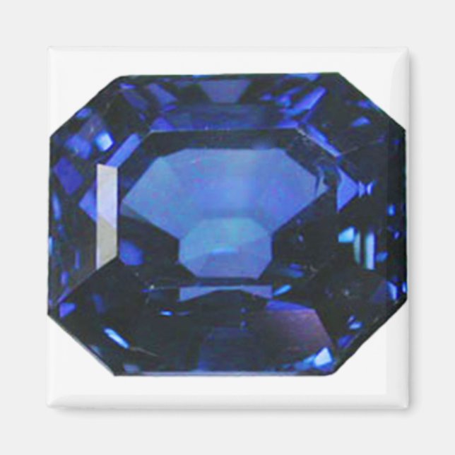 Rectangular Sapphire Blue Pattern Magnet (Front)