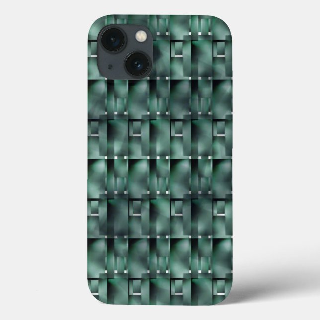 Rectangular shapes in dark and spotted green Case-Mate iPhone case (Back)