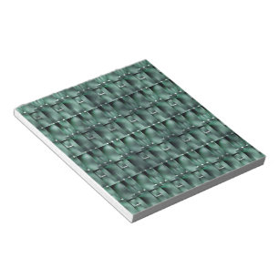 Rectangular shapes in dark and spotted green notepad