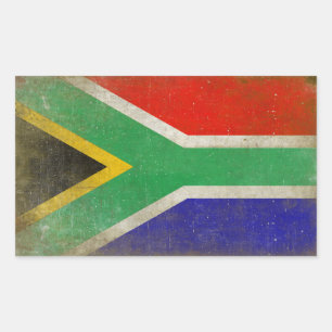 Rectangular Sticker with Flag from South Africa