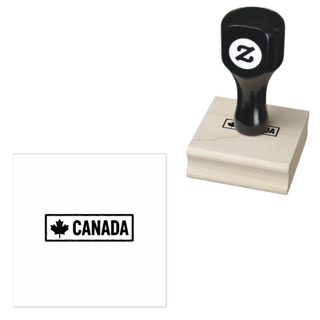 Rectangular Styling Canada Logo Printed Jet Black  Rubber Stamp (Stamped)