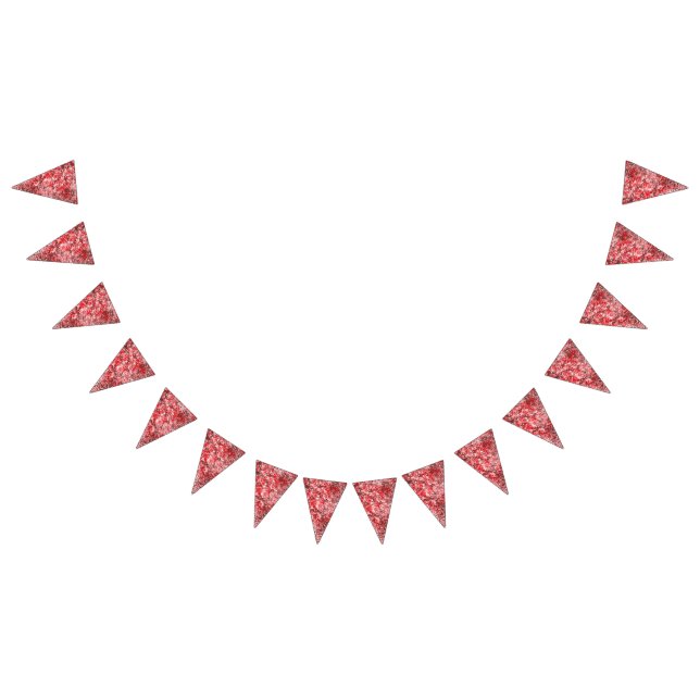 Rectangular textile design with ornate red, white, bunting  (All)