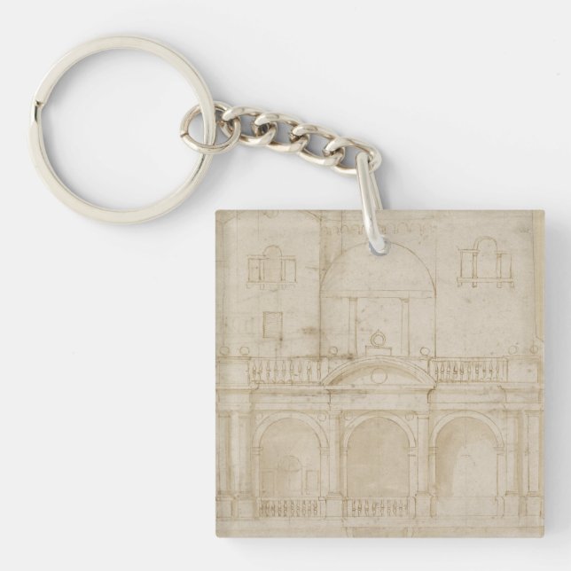 Recto: Architectural Design (Villa Madama) Key Ring (Front)