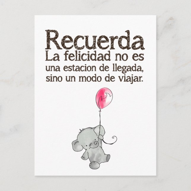 Recuerda, la Felicidad ningún es una estación Postcard (Front)