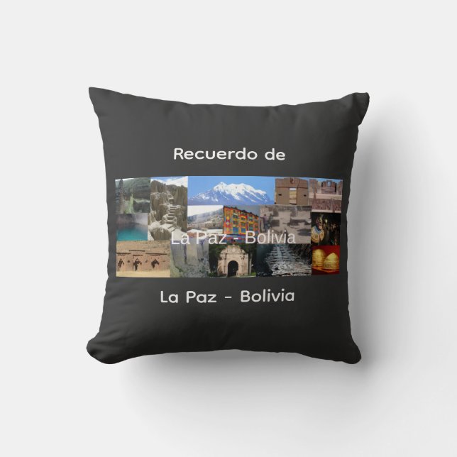 Recuerdo de La Paz Bolivia Cushion (Front)